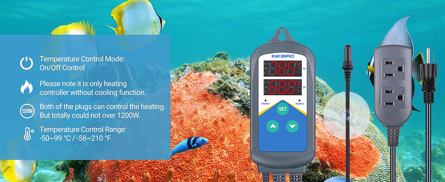 Inkbird Temperature Controller ITC306T Aquarium Thermostat Heating