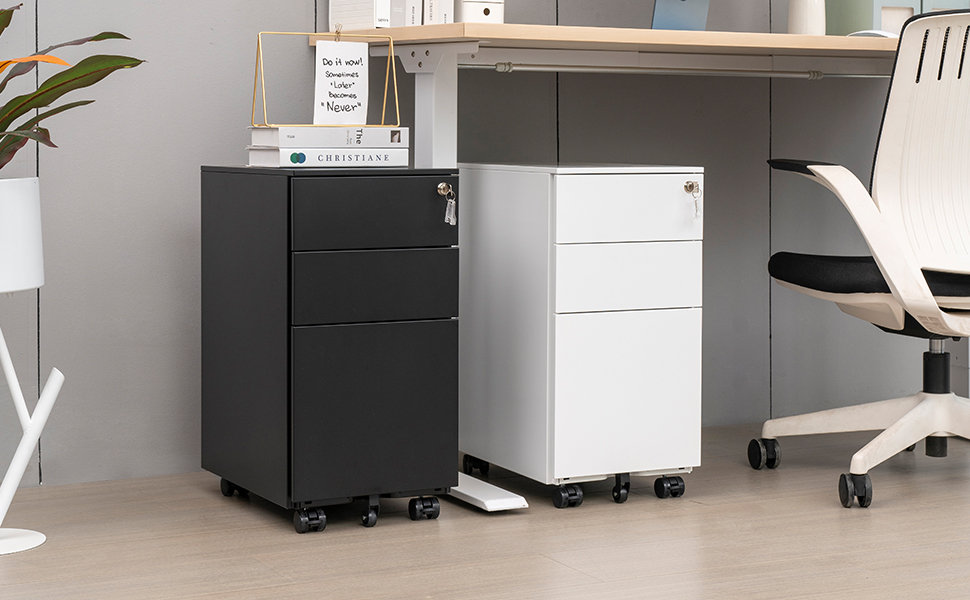 LVSTEEL 3 Drawer Vertical File with Lock, Under