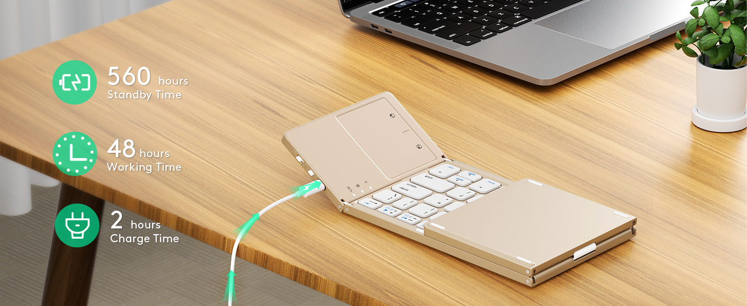 Rechargeable folding keyboard