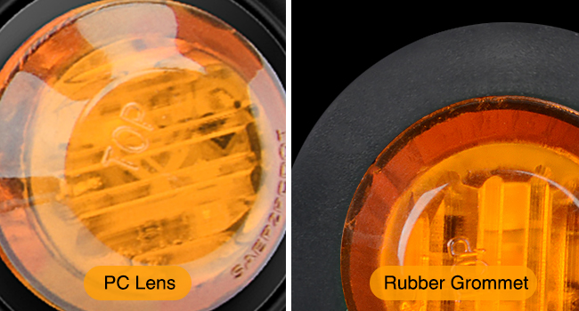 3/4 inch amber round bullet marker light turn light flush mount led light