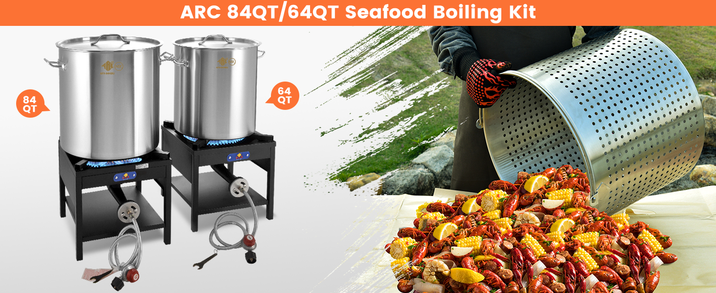 seafood boiling kit propane burner crab pot large pot