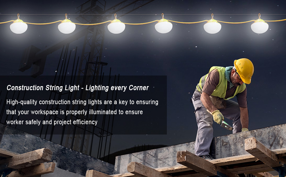 LED Construction String Lights work string light temporary light emergency lights waterproof light