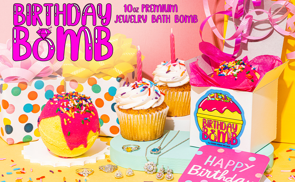 Kate Bissett Birthday Bomb, hidden jewelry bath bomb