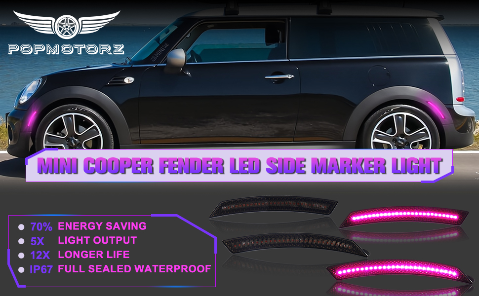 Amazon.com: POPMOTORZ Pink Purple LED Fender Side Marker