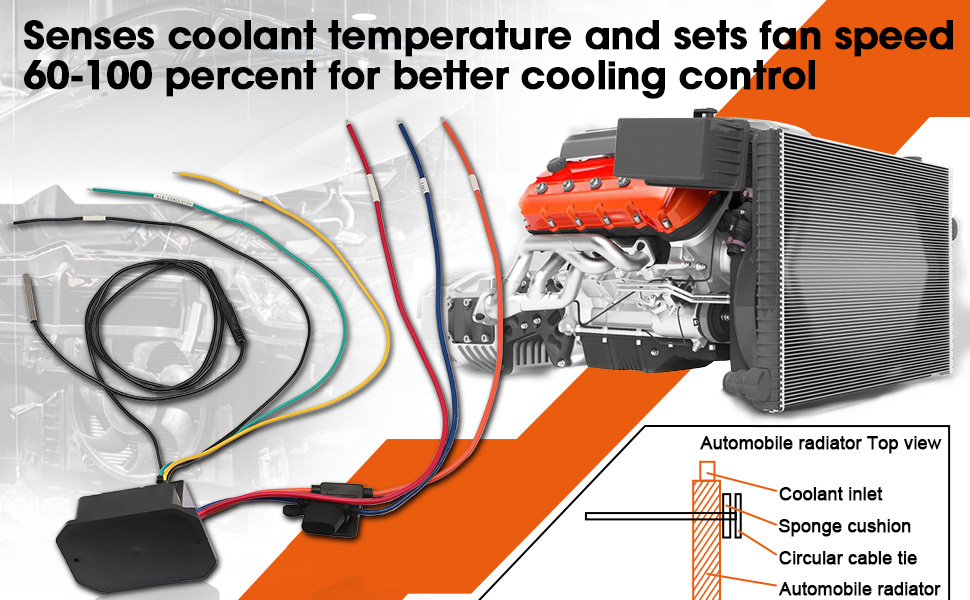 Digital Radiator Fans Controller Swith 12V and 24V, Adjustable Temperature Range