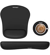 TECKNET 3-in-1 Mouse Pad with Wrist Rest & Keyboard Pad Set - Memory Foam Keyboard and Mouse pad ...