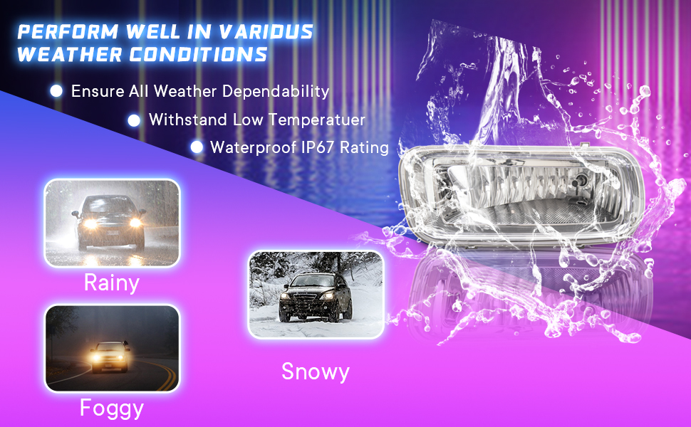 Fog Lights Assembly Replacement for 2004-2006 Ford F-150 2006 Lincoln Mark LT