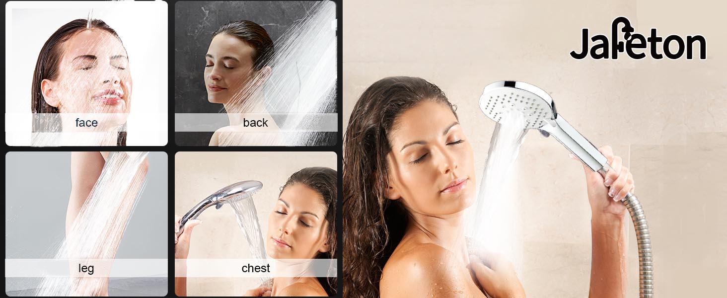 jafeton 8 inch rainfall shower head with handheld combo