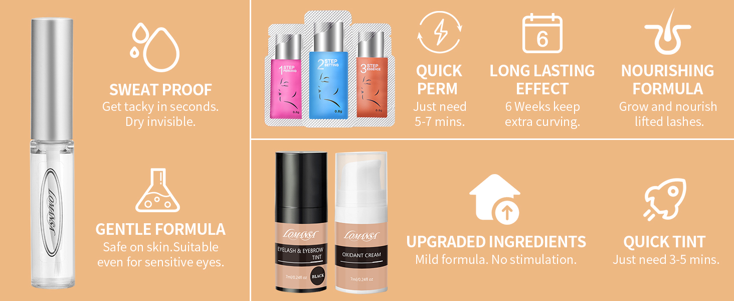Lash Lift and Tint Kit Professional, Lomansa Lash Lift Glue with