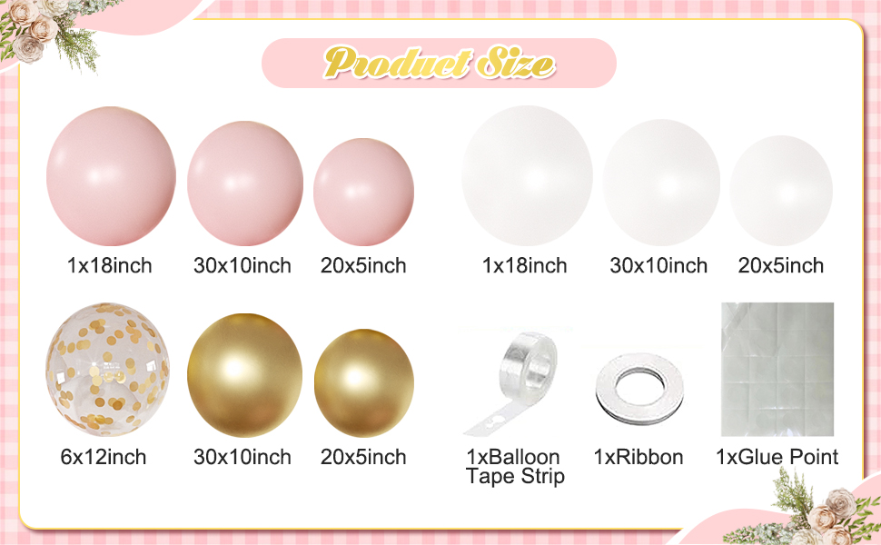 Pink and White Balloon Arch Kit