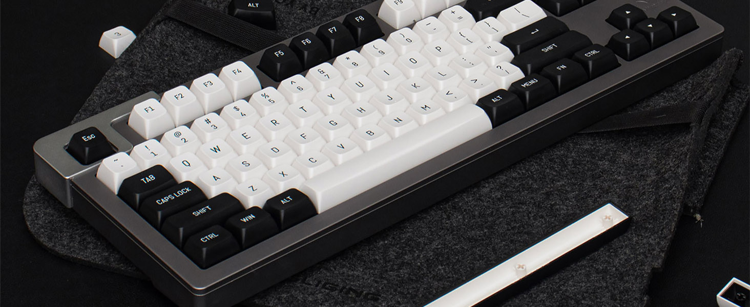 black and white keycaps