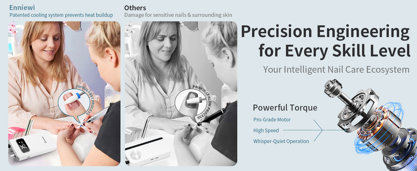 Cordless Nail Drill Para UñAs Professional Smoothly High Speed Handpiece Control