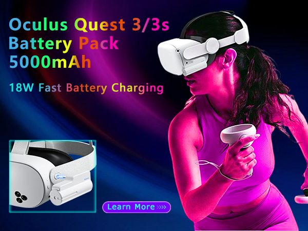 This battery pack compatible with oculus quest 3S/3/2 and meta quest 3S/3/2 accessories