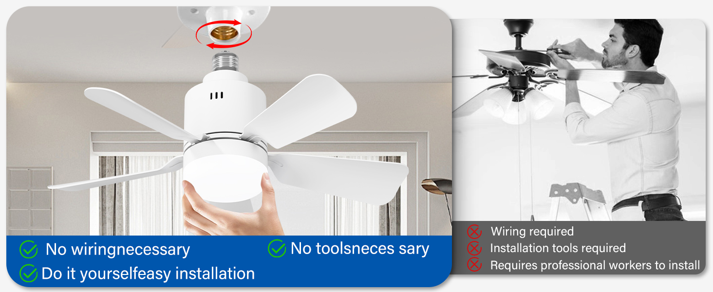 Ceiling Fans with Lights Remote, Ceiling Fan with 3 Blade, Quiet Reversible DC, Dimmable Tri-Color