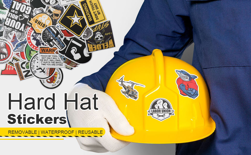 Hard Hat Stickers, 105 PCS Funny Sticker, Waterproof Cooler