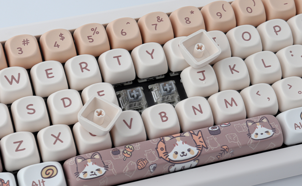 Amazon.com: TYRIXKI PBT Keycaps 143 Keys Cute Keycaps Dye