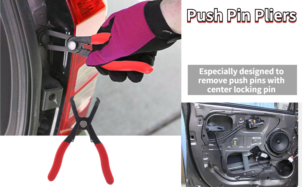 Red 30 Degree Push Pin Remover Tool Pliers Fit for Retainer Anchor