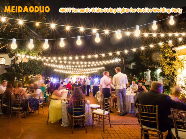 「Light Mellow Summer」 Meidaoduo 400FT White String Lights for Outside with 200+8