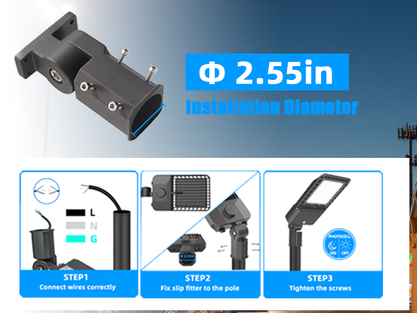 300W LED Parking Lot Lights with Photocell Slip Fitter