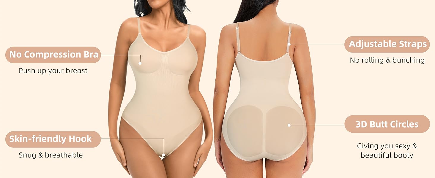 Bodysuit Shapewear for Women Tummy Control Seamless Body Shaper Faja Tops Butt Lifting Full Body