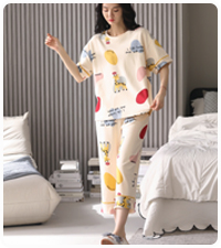 ルームウェア・パジャマ and.I Amazon | [IDOHEMO] パジャマ 上下セット 部屋着 夏服 綿100