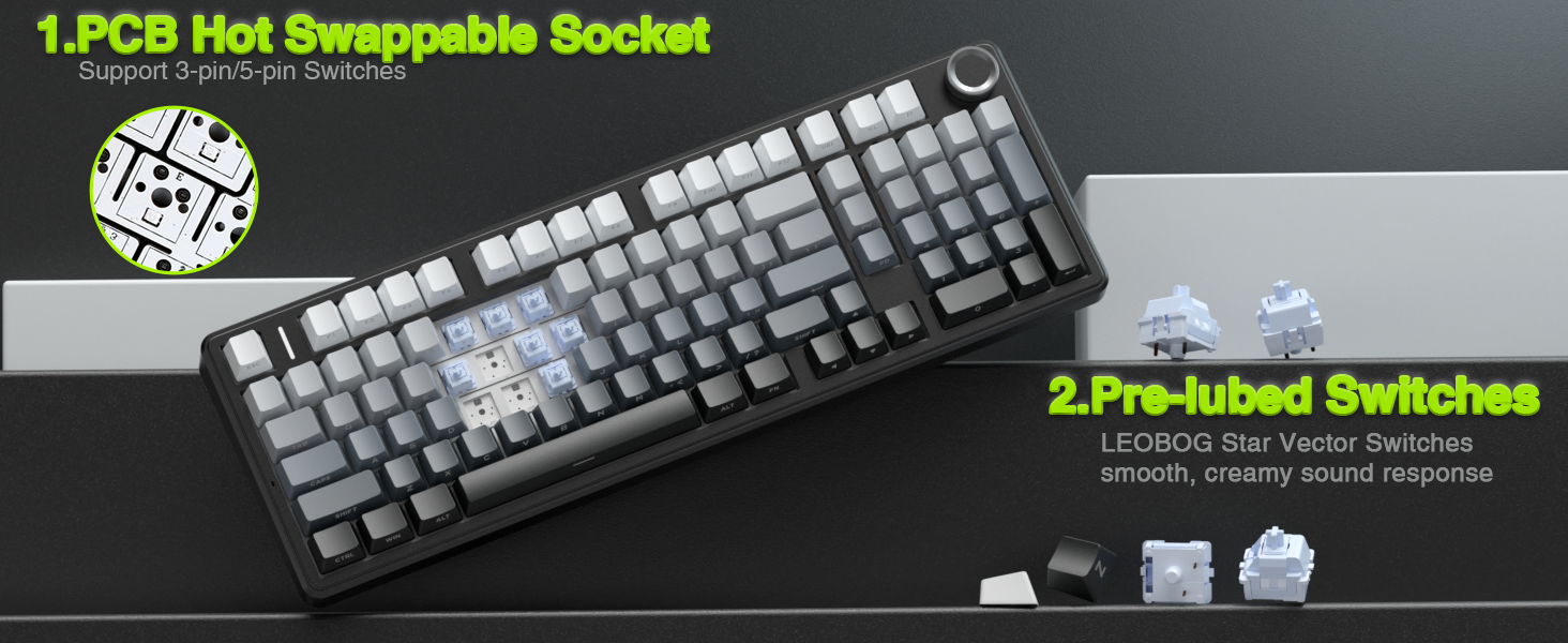 wireless mechanical keyboard creamy sound mechanical keyboard with numpad gaming keyboard