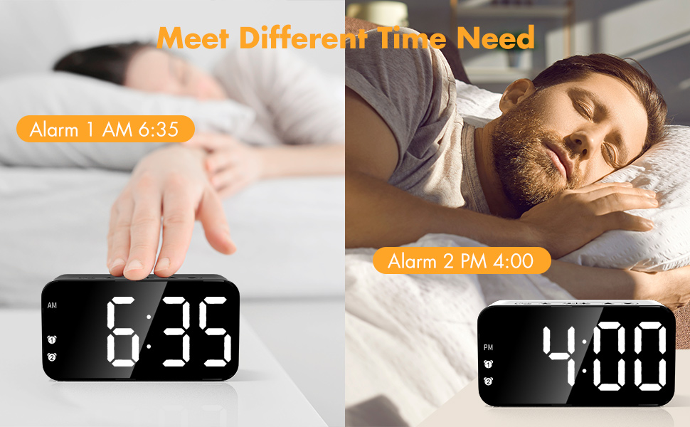 Xamtolis Digital Alarm Clocks for Bedrooms,Loud Clock Heavy Sleepers