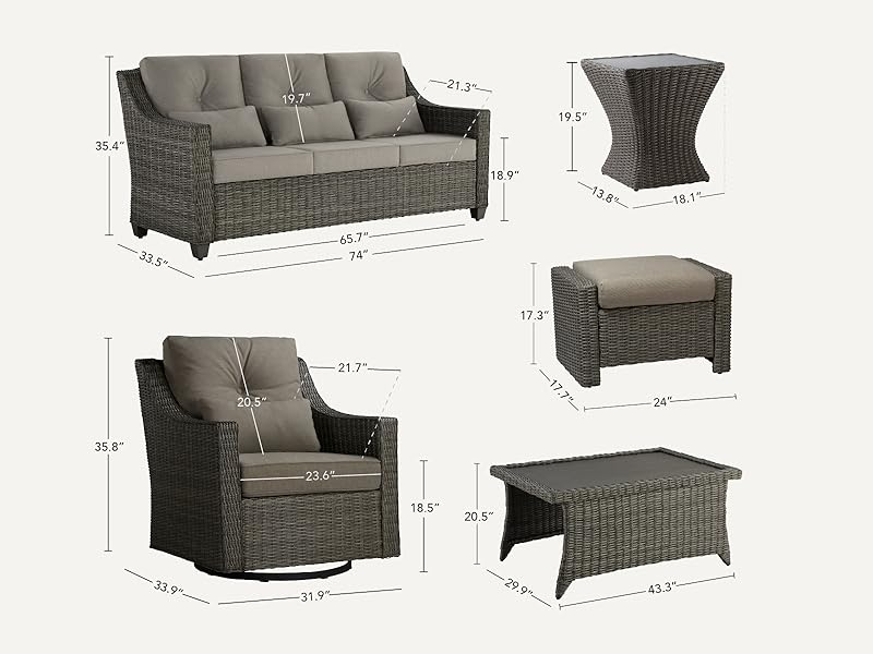 椅子 cousa Amazon.com: CHITA Patio Wicker Chair, 360° Rocking Swivel