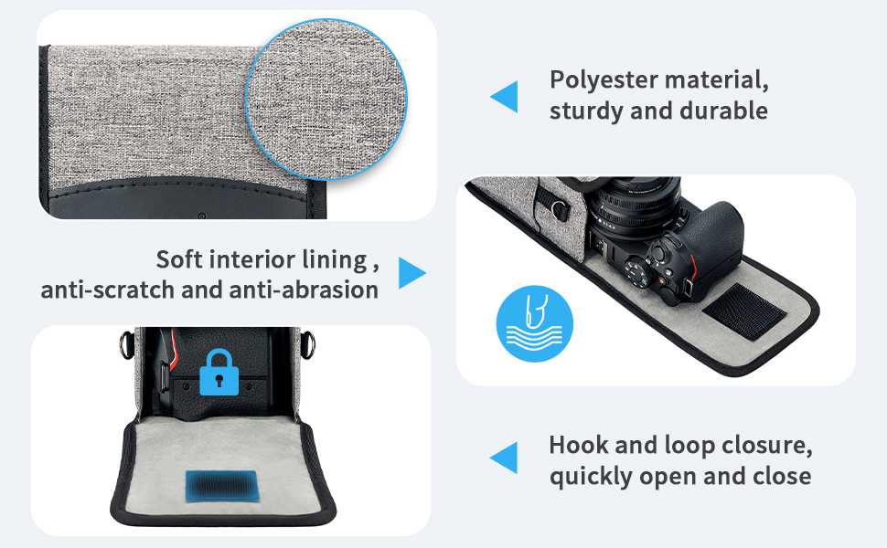 JJC Portable Travel Camera Case Pouch Crossbody Bag with