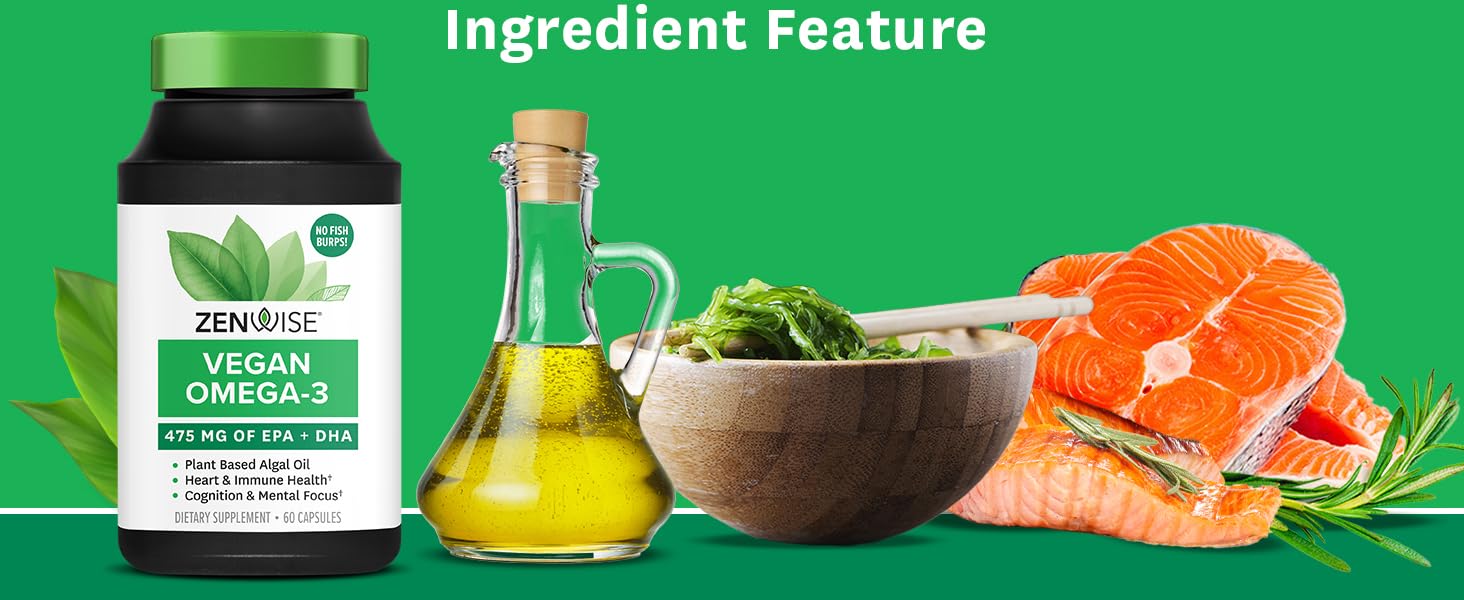 Zenwise Vegan Omega3 Plant Based Fish Oil Alternative
