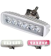 Wave One Marine | Dual Color LED Boat Spreader Light Deck Flood Beam Stainless Hardware & Bracket...