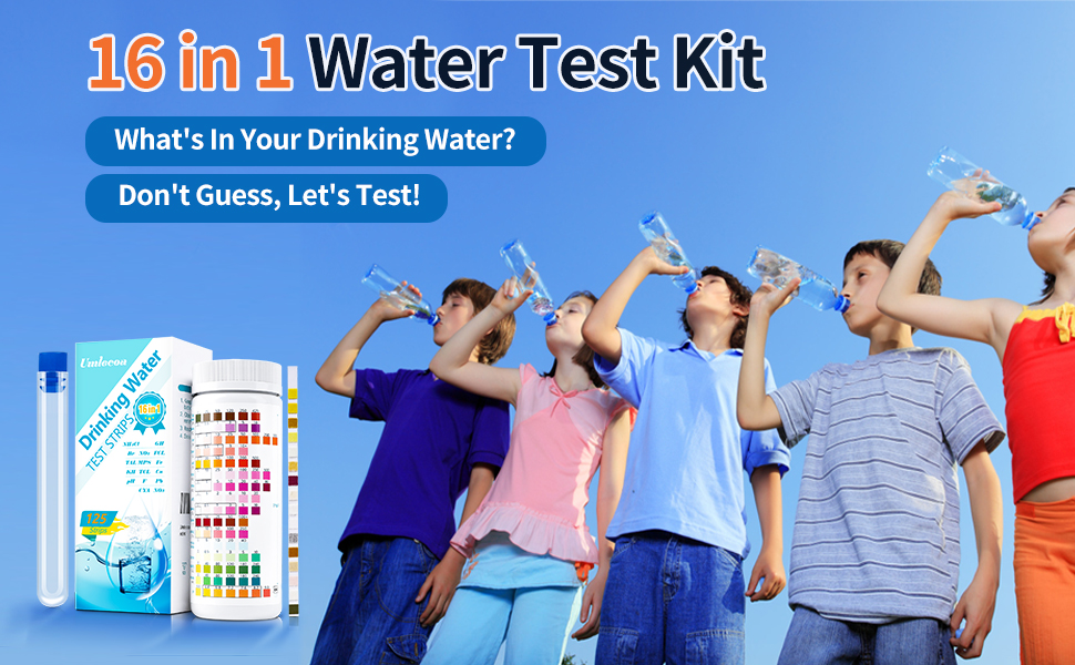 16 in 1 Premium Drinking Water Test Kit 125 Home Water Quality Test Strips for Well and Tap