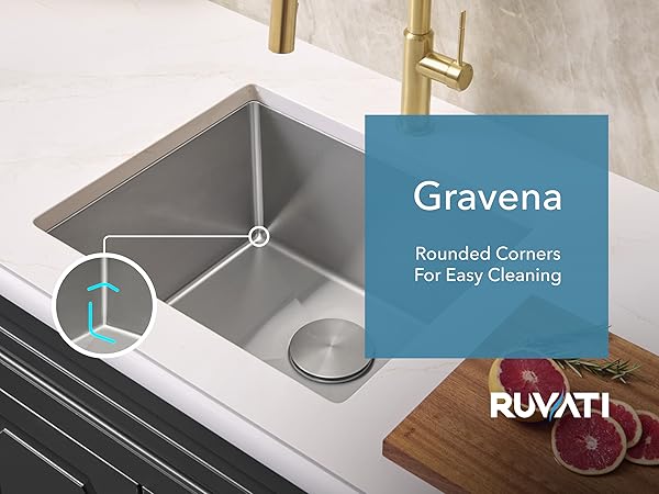Ruvati 21-inch Undermount Tight Radius 16 Gauge Stainless Steel