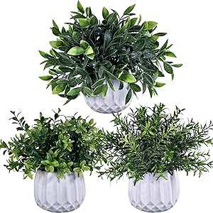 Winlyn 3-Pack Artificial Potted Plants
