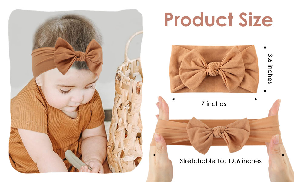 Baby Bow headbands Set - 6PCS Super Stretchy Soft baby bows and headbands