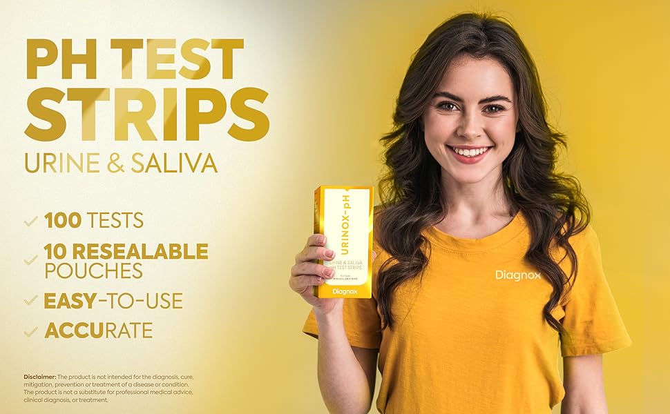pH Test Strips for Urine & Saliva Clinical Grade pH Strips (4.5 to 9.