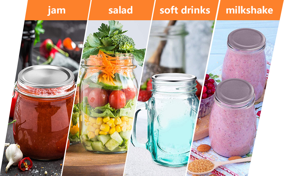 200Count Regular Mouth Canning Lids, 70MM Mason Jar Canning Lids, SplitType Mason