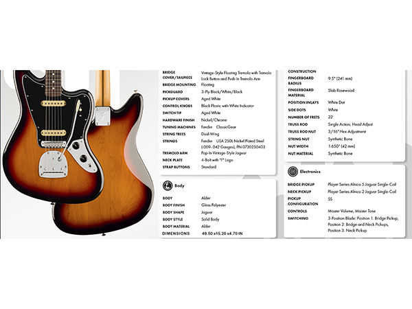 Amazon.com: Fender Player II Jaguar - 3-Color Sunburst