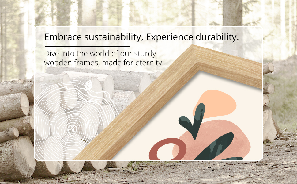 KissNow 13x19 Picture Frame set of 4, Natural Oak Wood