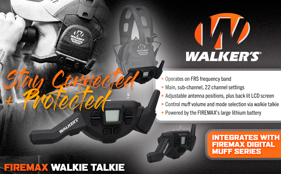 WALKER'S FireMax Muff Walkie Talkie FRS Frequency