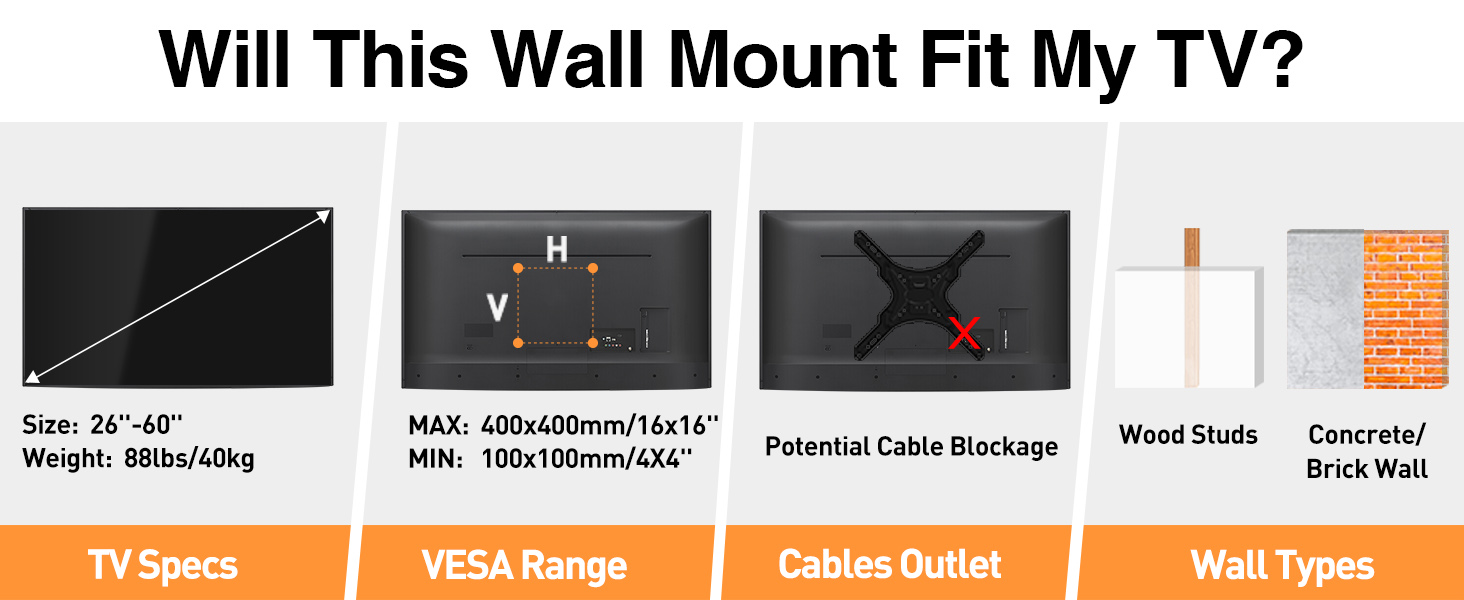 tv mount tv wall mount 43 inch wall mount bracket