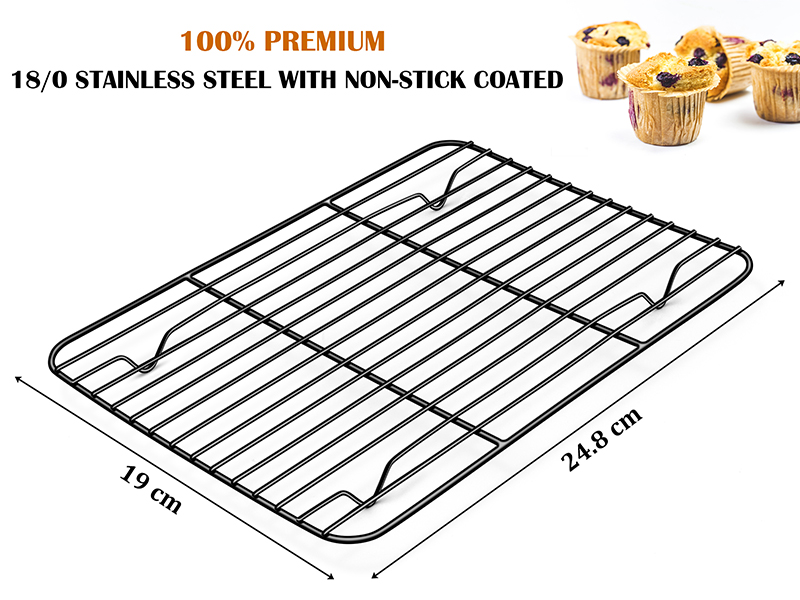 Herogo Cooling Rack, Wire Grill Rack Set of 2, 24.8x19 cm, Stainless