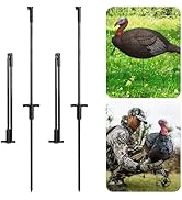 Shupakul 4 Pcs Turkey Decoys Hunting Stake - Lightweight, Collapsible, Fiberglass, Black