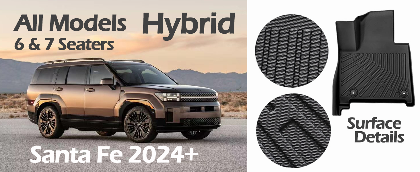 SHARGGE All Weather Floor Mats for Hyundai Santa FE 2024