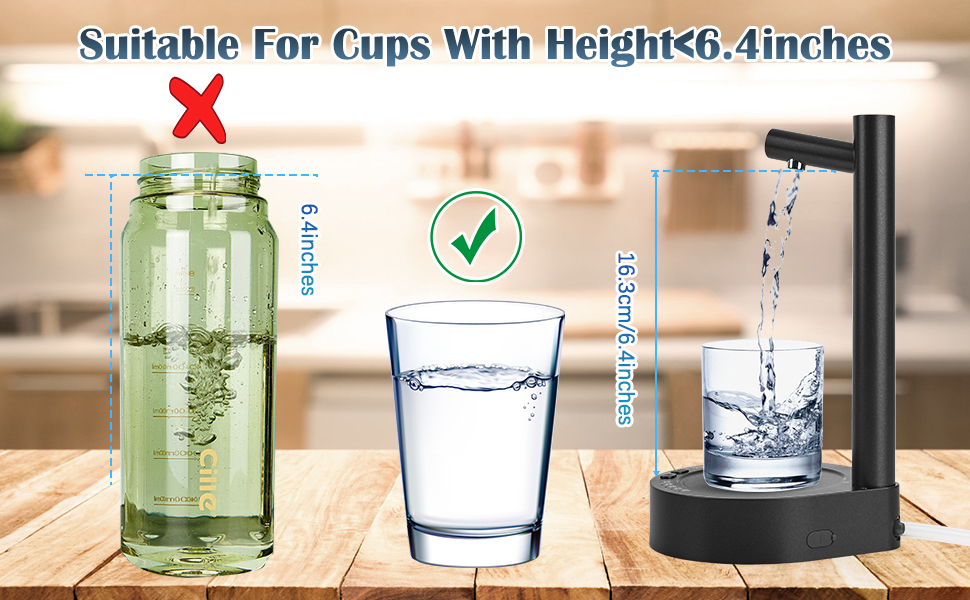 Henzin Mini Desktop Water Dispenser with Stand, Rechargeable Portable