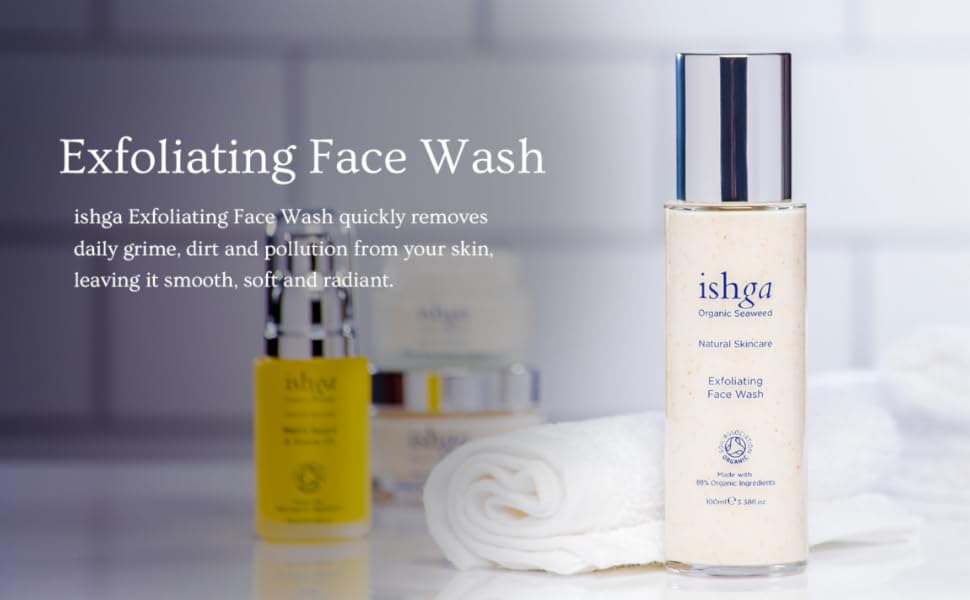 ishga organic seaweed skincare for women vegan cruelty free face wash
