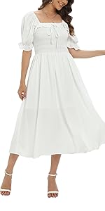 Womens Square Neck Long Dress