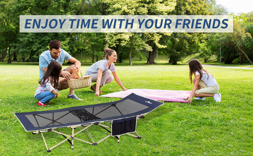 CampLand Folding Portable Camping Cot Sleeping Bed for