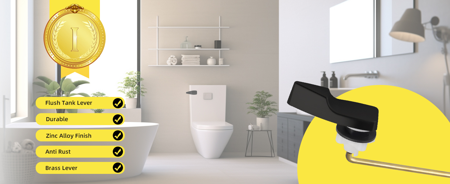 Hibbent Toilet Handle Replacement, Front Mount Tank Flush Lever Handle