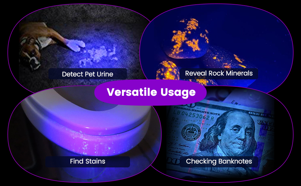 EOWCO 395nm UV Flashlight, Mini Ultraviolet Blacklight